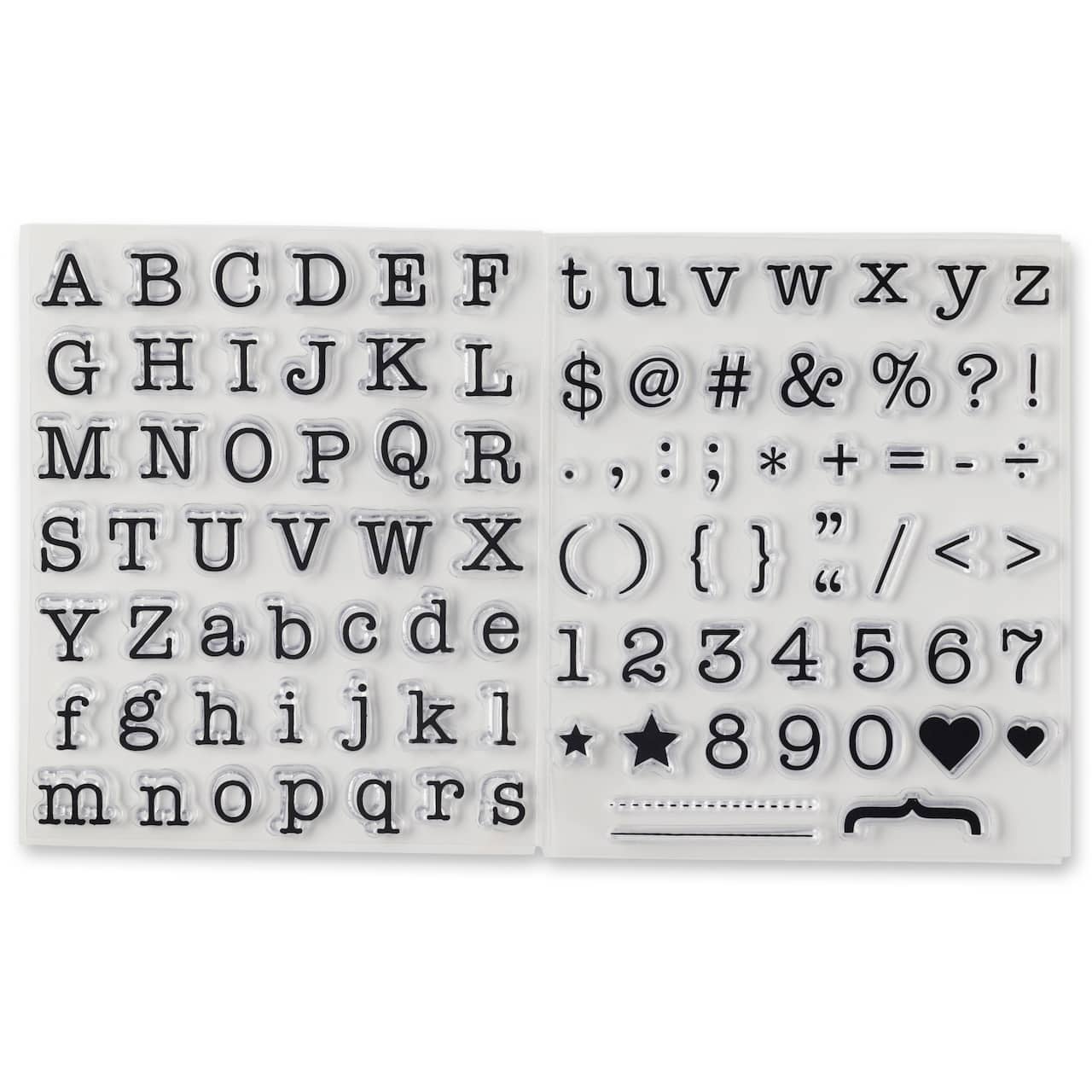 6 Pack: Typewriter Alphabet Clear Stamps by Recollections™